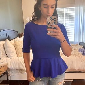 Royal Blue Peplum Top
